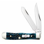 Pocket Worn Mediterranean Blue Bone Tiny Trapper 51862 - Engravable