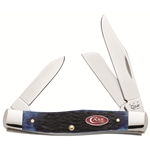 Navy Blue Bone With Red Raised Shield Medium Stockman 7049 - Engravable