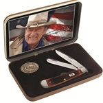 John Wayne Barnboard Jigged Dark Red Bone Trapper 7444