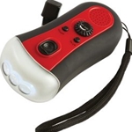 Wind-Up FM Radio 3 Bulb LED Flashlight  Rubberized ELCRFR