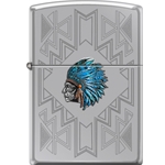 Zippo Indian Headress-Turq Feathers 12949