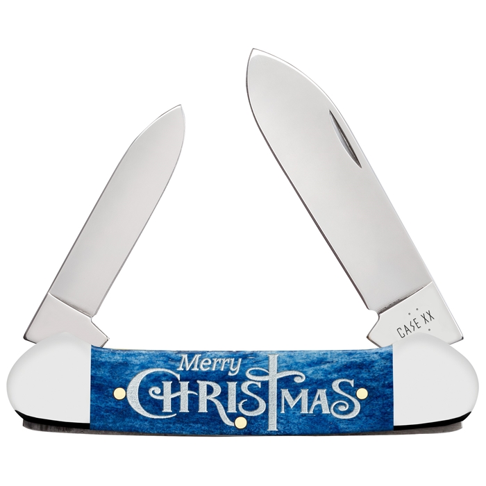 Xmas Blue Bone Canoe with Gift Tin 10644 - Engravable