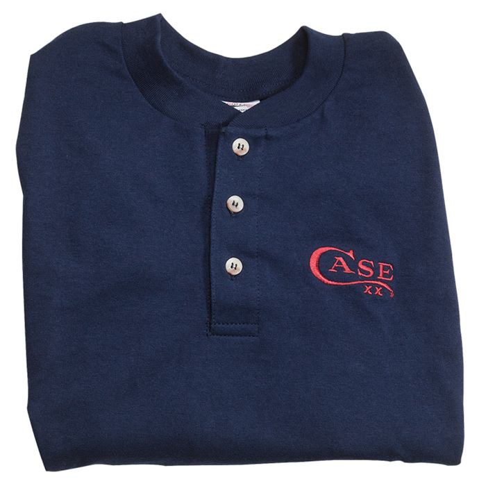 Case Long Sleve Henley T-Shirt-Navy Blue Med 52456